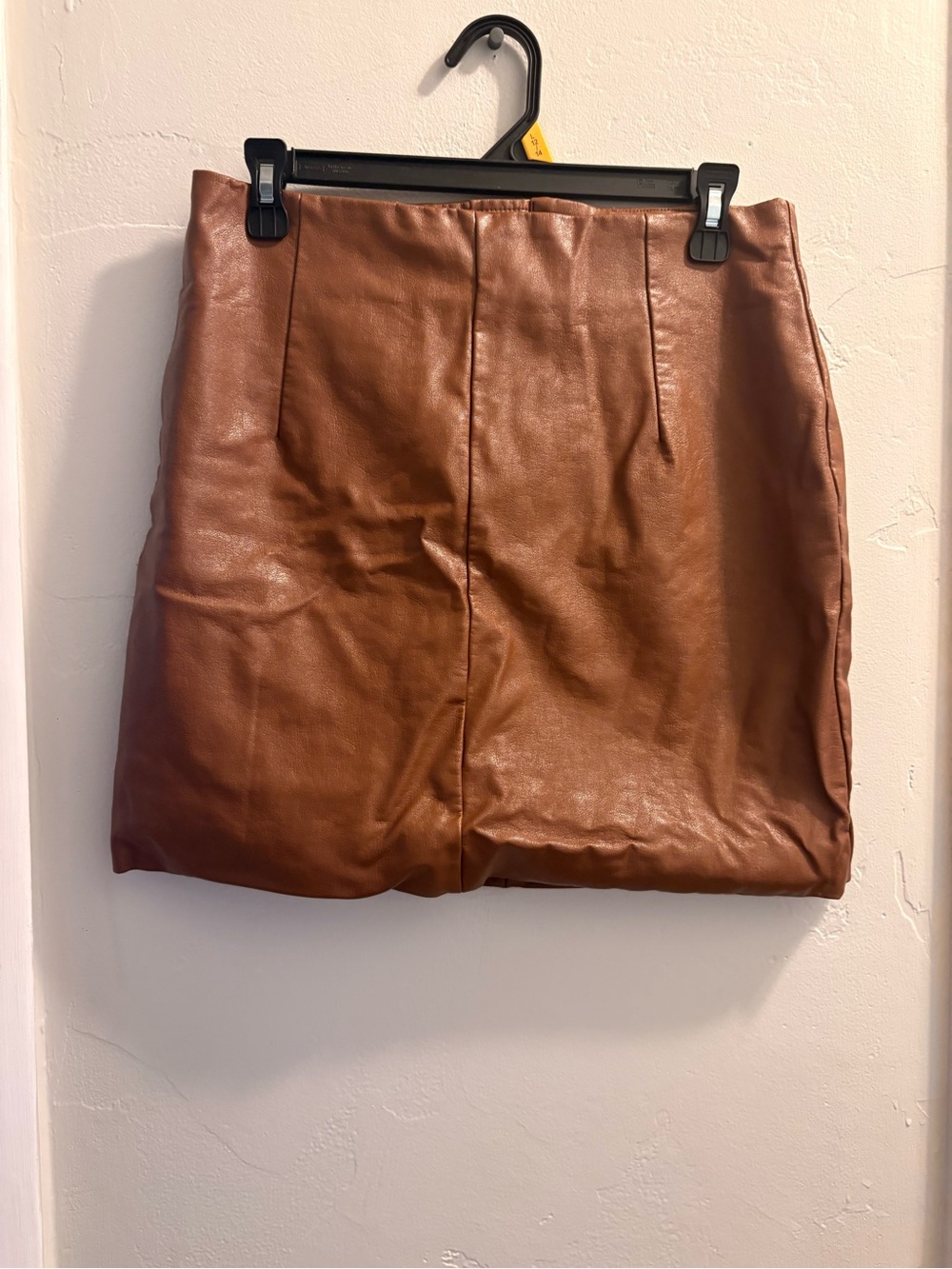 emory park Brown Faux Leather Mini Skirt